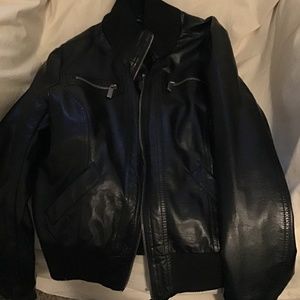 Leather jacket With hood